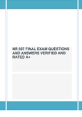 NR 507 FINAL EXAM QUESTIONS AND ANSWERS VERIFIED AND RATED A+
