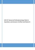 NR 507 Advanced Pathophysiology Week 6 Questions and Answers Verified and Rated A+