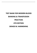 TEST BANK FOR MODERN BLOOD BANKING & TRANSFUSION PRACTICES 6TH EDITION DENISE M. HARMENING ISBN: 9780803668881