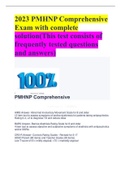 2023 PMHNP Comprehensive Exam with complete solution(This test consists of frequently tested questions and answers)