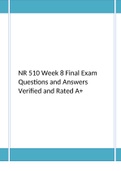 NR 510 Week 8 Final Exam Questions and Answers Verified and Rated A+