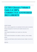 LETRS Glossary Volume 1  Units 1-4 100%  CORRECTLY ANSWERED  2023 LIBERTY