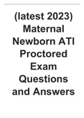 (latest 2023) Maternal Newborn ATI Proctored Exam Questions and Answers.