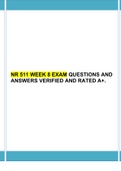 NR 511 WEEK 8 EXAM QUESTIONS AND ANSWERS VERIFIED AND RATED A+.