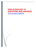 HESI A2 BIOLOGY V2 QUESTIONS AND ANSWERS  WITH RATIONAL ANSWERS