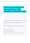 NTSI Arizona Defensive  Driving Online 100%  VERIFIED ANSWERS 2023/2024