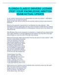FLORIDA CLASS E DRIVERS LICENSE &lpar;TEST YOUR KNOWLEDGE&rpar; WRITTEN EXAM ACTUAL UPDATE