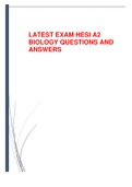 LATEST EXAM HESI A2 BIOLOGY QUESTIONS AND ANSWERS
