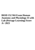 BIOD 152 M4 Exam Human Anatomy and Physiology II with Lab (Portage Learning) Score A+ 2023