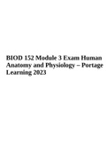 BIOD 152 Module 3 Exam Human Anatomy and Physiology – Portage Learning 2023