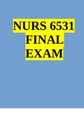 NURS 6531 Final Exam