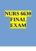 NURS 6630 Final Exam