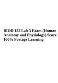 BIOD 152 Lab 3 Exam (Human Anatomy and Physiology) Score 100% Portage Learning