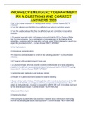 PROPHECY EMERGENCY DEPARTMENT RN A QUESTIONS AND CORRECT ANSWERS 2023