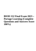 BIOD 152 Final Exam 2023 &ndash; Portage Learning &lpar;Complete Questions and Answers Score 100&percnt;&rpar;