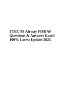 Airway FISDAP Questions & Answers Rated 100% Latest Update 2023