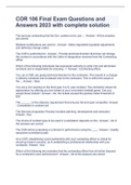 COR 106 Final Exam Questions and Answers 2023 with complete solution