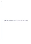 NURS 120/ NR 599: Nursing Informatics Final Exam 2023.