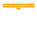 ATI TEAS PRACTICE TEST &num;1 &lpar;SCIENCE&rpar; 10Questions with Correct Answers Latest 2023