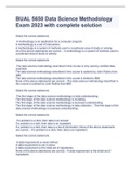 BUAL 5650 Data Science Methodology Exam 2023 with complete solution