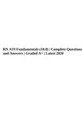 RN ATI Fundamentals (10.0) | Complete Questions and Answers | Graded A+ | Latest 2020.