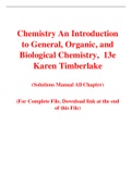 Chemistry An Introduction to General, Organic, and Biological Chemistry,  13e Karen Timberlake (Solution Manual)