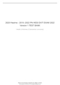 2020 Hesirne - 2019 -2022 PN HESI EXIT EXAM 2022 Version 1 TEST BANK