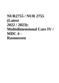 NUR2755 / NUR 2755 (Latest 2022 / 2023): Multidimensional Care IV / MDC 4 - Rasmussen.