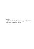 NR 503 Population Health&comma; Epidemiology&comma; & Statistical Principles &mdash; January 2023