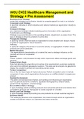 WGU C432 Healthcare Management and Strategy &plus; Pre Assessment