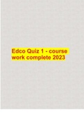 Edco Quiz 1 - course work complete 2023