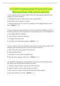 ATI 2019 Fundamentals Proctored Exam final questions with correct answers