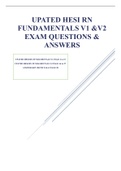 UPATED HESI RN FUNDAMENTALS V1 &V2 EXAM QUESTIONS & ANSWERS