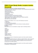 DSM 5 Exam Study Guide, Complete Solution (Answered)