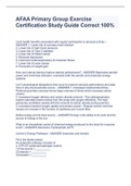 AFAA Primary Group Exercise Certification Study Guide Correct 100&percnt;