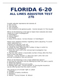 FLORIDA 6-20 ALL LINES ADJUSTER TEST 276
