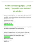 ATI Pharmacology Quiz Latest 2023 | Questions and Answers Graded A+