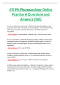 ATI PN Pharmacology Online Practice A Questions and Answers 2020 