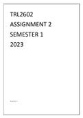TRL2602 ASSIGNMENT 2 SEMESTER 1 2023