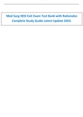 Med Surg HESI Exit Exam Test Bank with Rationales Complete Study Guide Latest Update 2023.