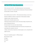APTA&sol;TPTA Test Questions &vert; 50 Questions with 100&percnt; Correct Answers &vert; Verified &vert; Latest Update