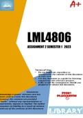 Summary LML4806 (Company Law) Solutions for Assignment 2 (Semester 1, 2023) Footnotes & Bibliography included! 