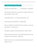 DAC Final Exam Review &vert; 100 Questions with 100&percnt; Correct Answers &vert; Verified &vert; Latest Update