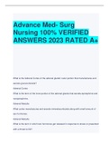 Advance Med- Surg  Nursing 100% VERIFIED  ANSWERS 2023 RATED A+