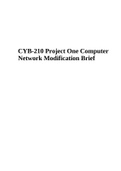 CYB-210 Project One Computer Network Modification Brief &vert; CYB-210 Project Two Network Design Rationale &vert; CYB-210 Module 7 Project Two and CYB-210 week 6 Project One&colon; Computer Networking Modification Brief