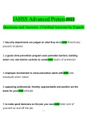 IAHSS Advanced Pretest 2023 Questions and Answers 