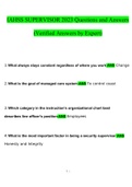 IAHSS SUPERVISOR 2023 Questions and Answers