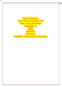 Pearson Edexcel  Level 1&sol;Level 2 GCSE &lpar;9-1&rpar; Time 1 hour 30 minutes Geography A Paper IGAO&sol;02 Reference PAPER 2&colon; The Human Environment