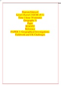 Pearson Edexcel  Level 1&sol;Level 2 GCSE &lpar;9-1&rpar; Time 1 hour 30 minutes Geography A Paper IGAO&sol;03 Reference PAPER 3&colon; Geographical Investigations&colon; Fieldwork and UK Challenges