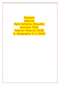 Pearson Edexcel Mark Scheme &lpar;Results&rpar; Summer 2022 Pearson Edexcel GCSE JL Geography A &lpar;1 GAO&rpar; Mark Scheme &lpar;Results&rpar; Summer 2022 Pearson Edexcel GCSE In Geography A &lpar;1GA0&rpar; Paper 03&colon; Geographical Investigations&colon;
